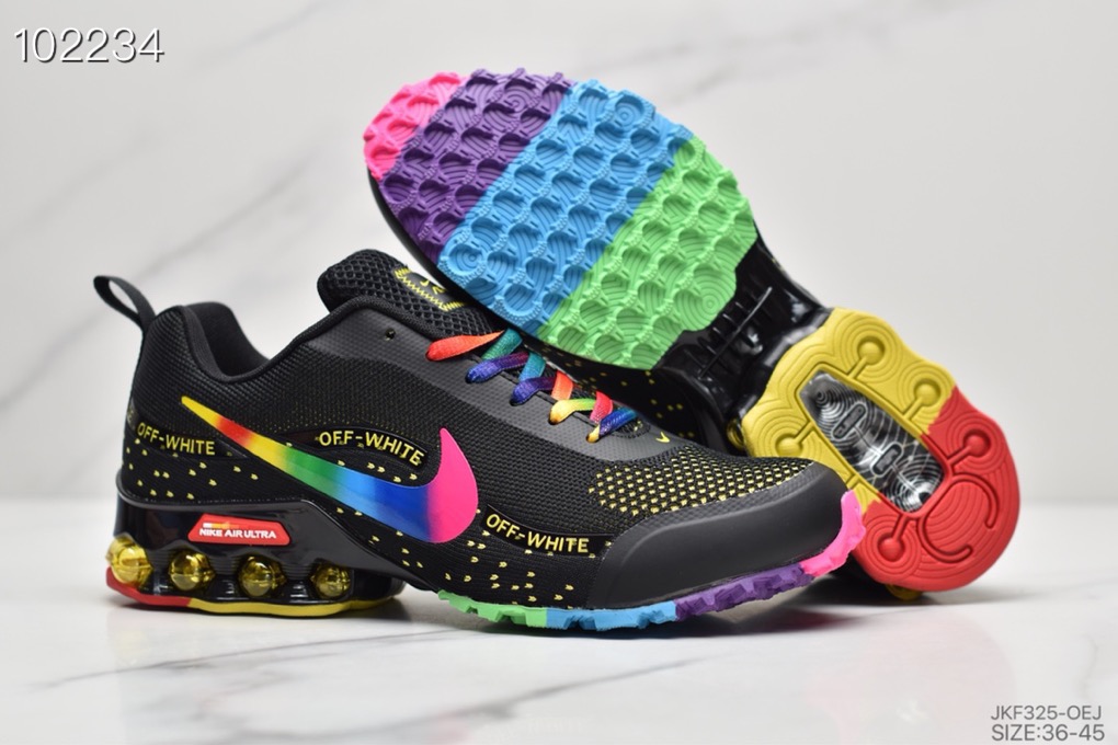 Women 2020 Nike Shox Reax Run Black Rainbow Shoes